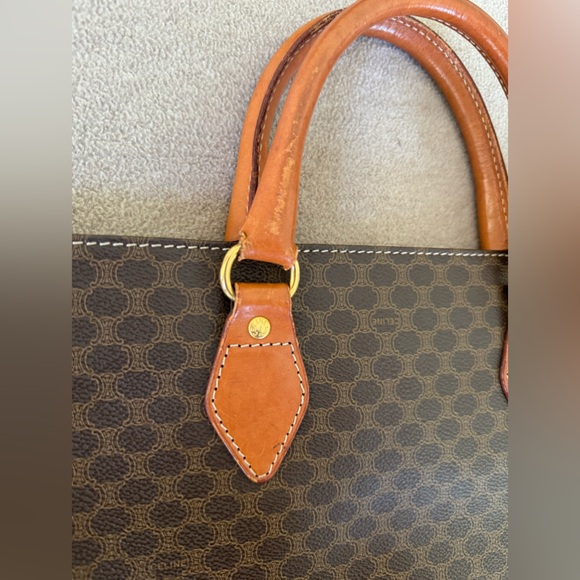 Triomphe Vintage Leather Tote Celine Brown - Picture 10 of 12